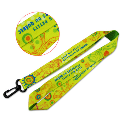 Polyester textile printed dye sublimation neck lanyard free sample