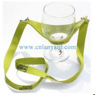Party time Hand free drink wine glass holder neck lanyard with custom print
