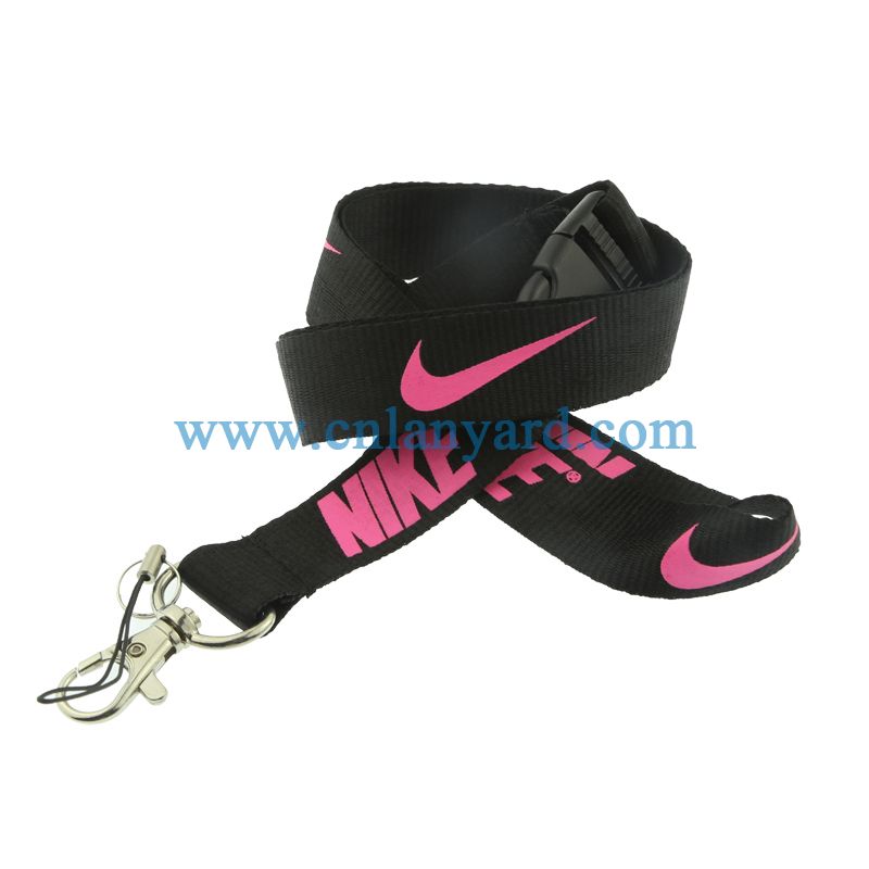 Fashion Popular Black Sport Clothing Logo Custom Lanyard